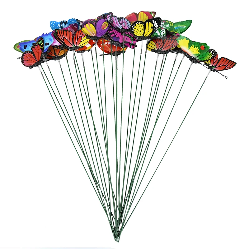 Juegoal Lot De 3 Piquets De Jardin En Forme De Papillon - 76,2 Cm - En Verre