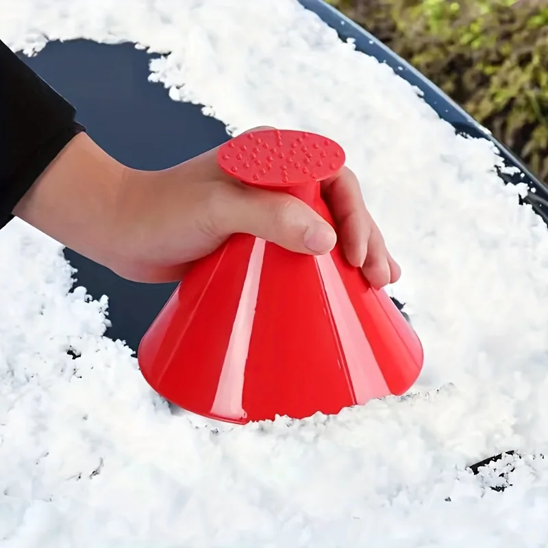 2pcs Pink car window windshield ice scraper funnel, snow shovel, de icing tool, winter car parts