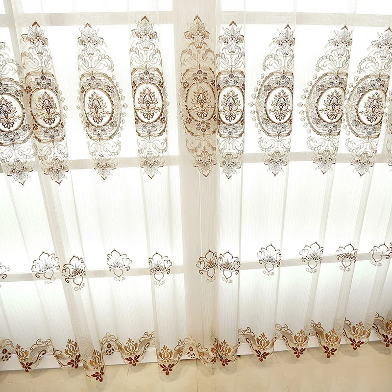 

Customized European-style Water-soluble Curtains for Living Dining Room Bedroom Tulle Custom Simplicity Elegant
