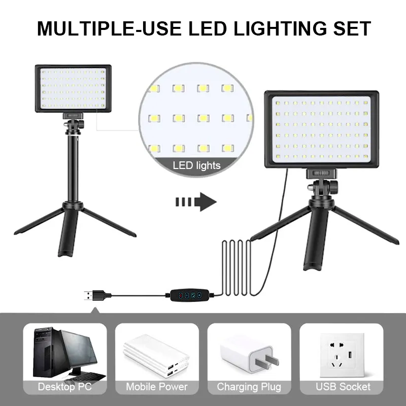 MACTREM RGB LED 채우기 밝은 색 사진 휴대용 컬러 앵커 특수 라이브 룸 브래킷 태블릿 MiNi 비디오 데스크톱