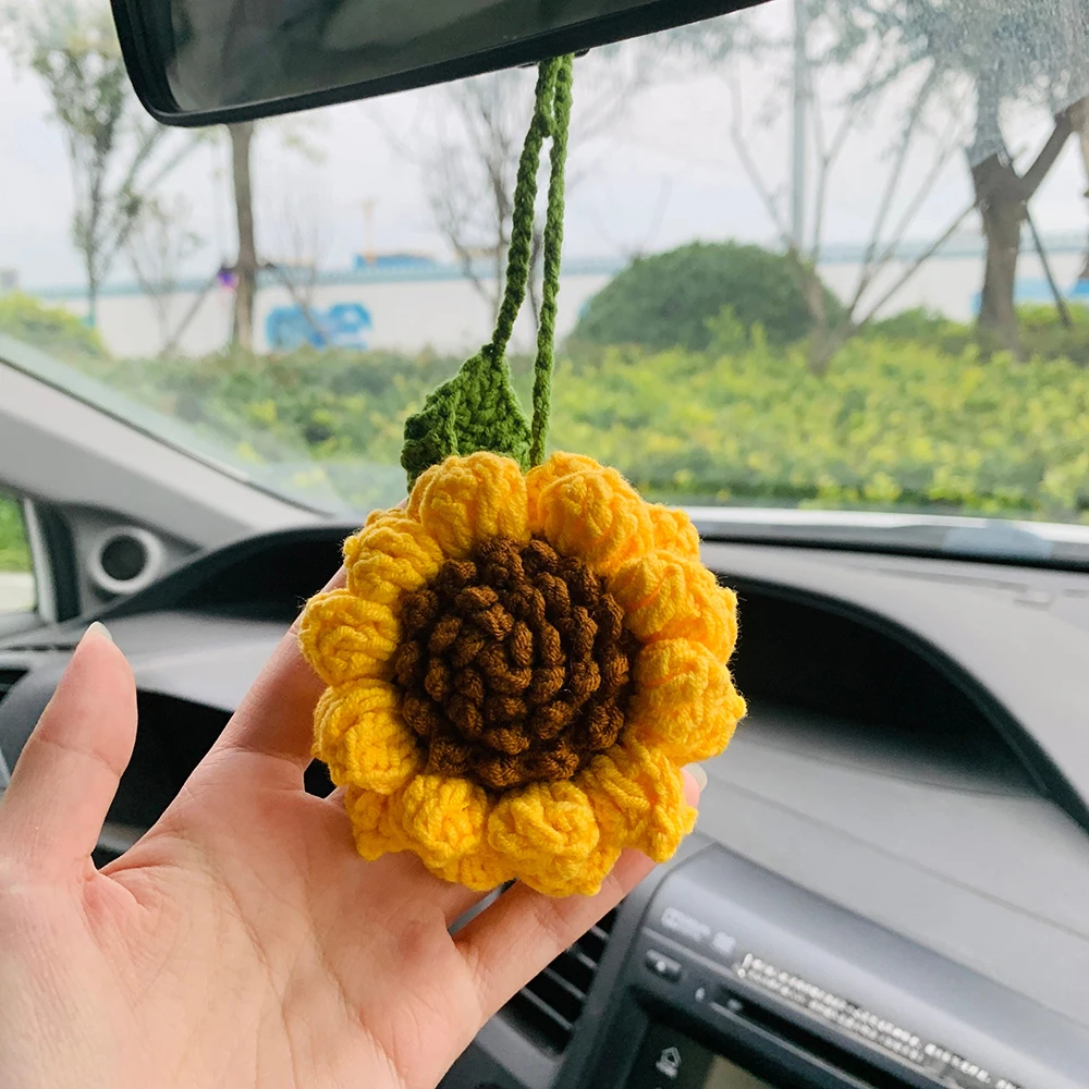 Auto-Anhänger, niedliche gelbe Sonnenblume, Auto-Innendekoration