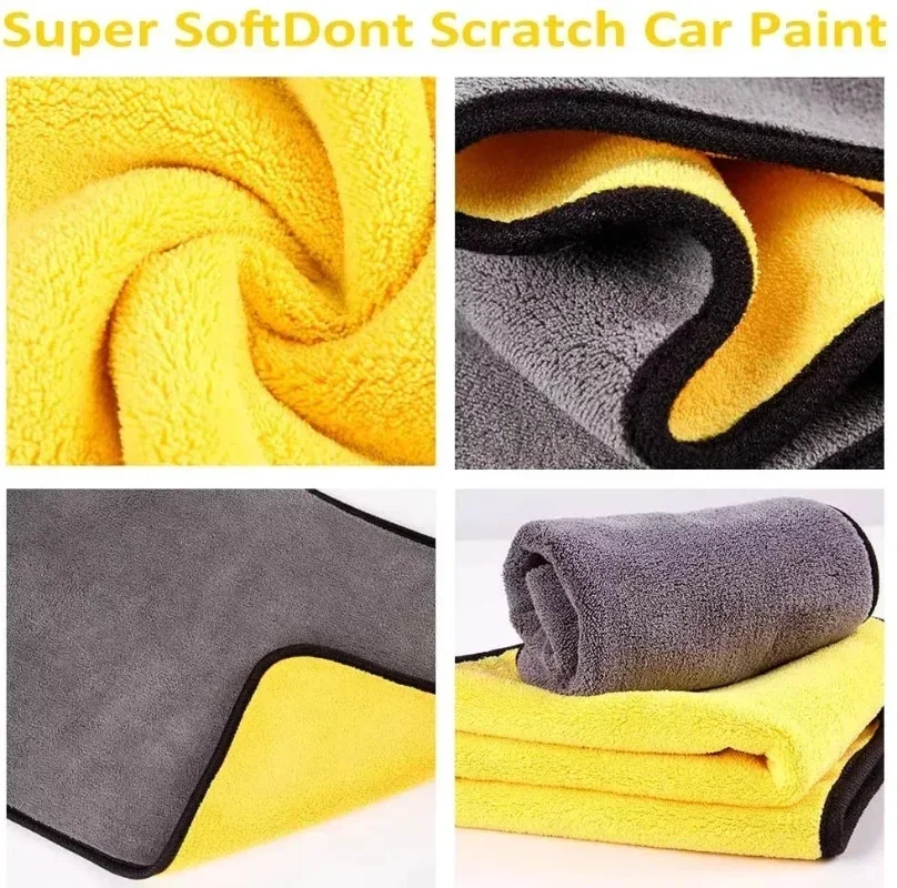 Microfiber Towel Microfiber Cleaning Cloths Microfiber Car Towel 1/3/5pcs Thicken Microfiber Car Cleaning Towels Soft Quick Drying