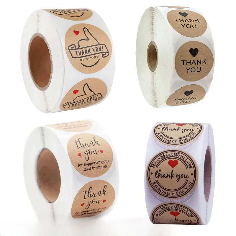 

100/500 шт., наклейки для выпечки, с надписью «Thank You»