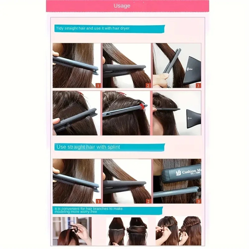 1pcs 이발 스트레이트 닝 V 모양 블랙 컬러 빗 홈 헤어 스트레이트 닝 빗 클립 타입 헤어 드레싱 헤어 스트레이트 닝