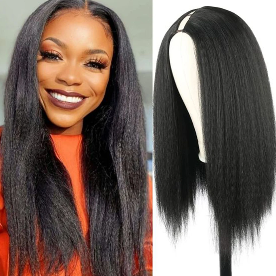 Yaki Straight U Part Wig Human Hair Wigs For Women Yaki Straight U Part Human Hair Wigs Brazilian Remy Glueless 180% Density Wig