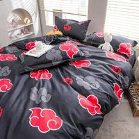 Naruto Akatsuki Anime 3 pièces ensemble de literie housse de couette housse de couette Polyester une housse de couette et une paire de taies d'oreiller (sans rembourrage) 6