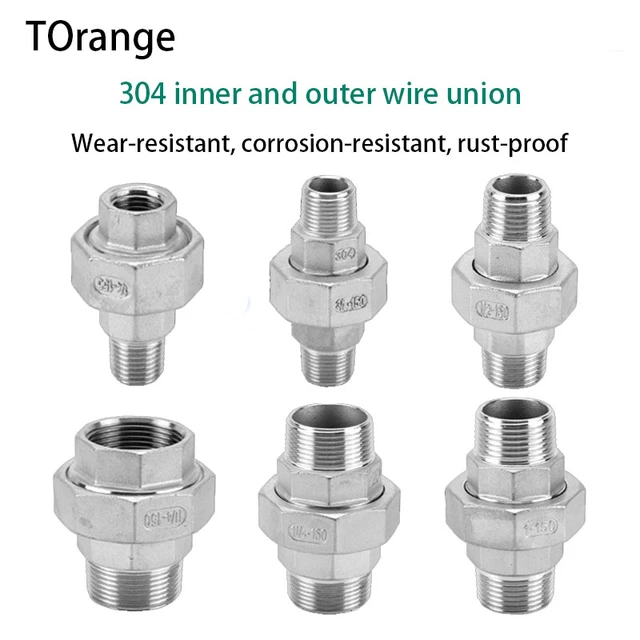 Stainless Steel Pipe Union Fitting  304 Stainless Steel Pipe Fitting -  1pcs 304 - Aliexpress