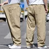 Loose Elastic Waist Casual Pants plus Size Men's Spring Summer Thin Straight Leg Jeans plus Size Loose Fit Long Trousers