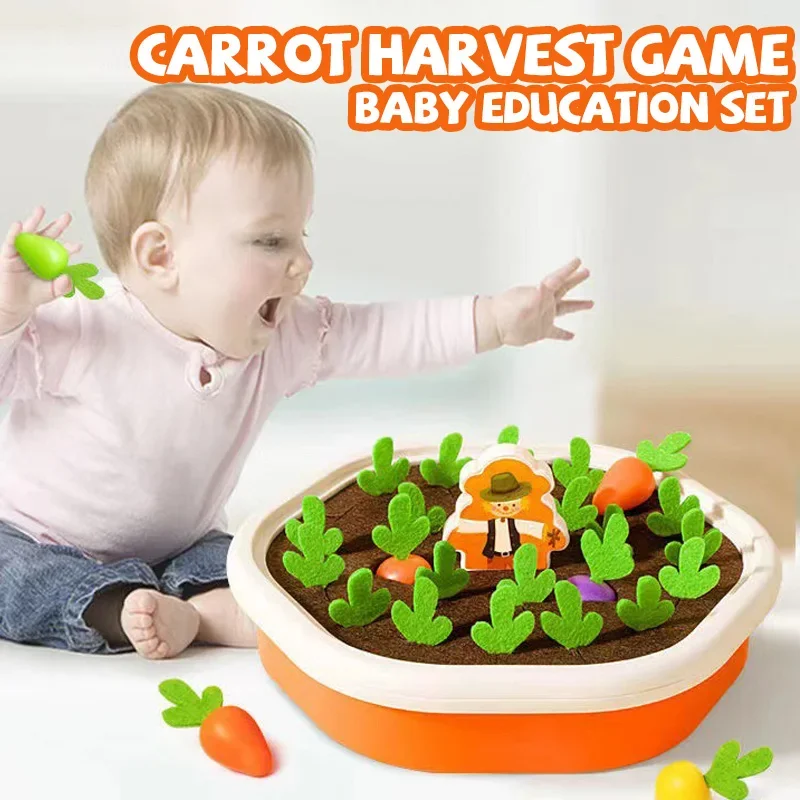 Baby Pull Out Carrot Harvest Game Radish Toys Montessori Toddler Memory Sorting Fine Motor Skills Education Desk Game Teach Tool