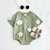 Ins Newborn Baby Girls Summer Rompers Boys Short Sleeved Triangle Jumpsuit Cute Clouds Toddler Bodysuit 0-18 Months 3
