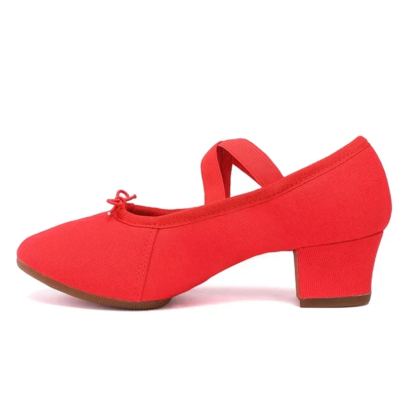 Adult Jazz Ballroom Canvas Dance Shoes Women Teacher Soft Sole Latin Modern Dance National Standard Practice dance shoes
