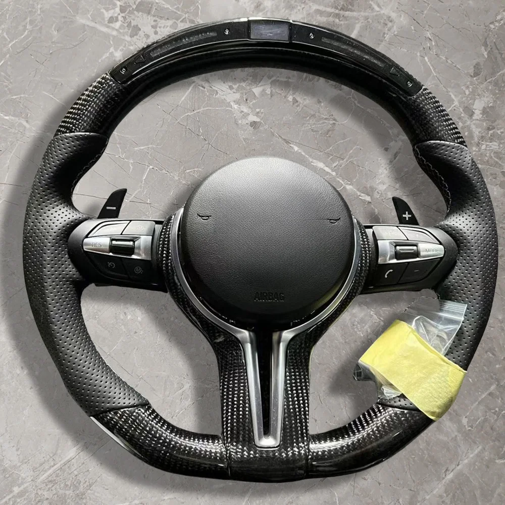 LED Carbon Fiber Leather Steering Wheel For BMW F30 F31 F34 X1 X2 X3 F25 F32 F33 F36 F48 F39 F49 F10 F11 F01 F03 Car Accessories