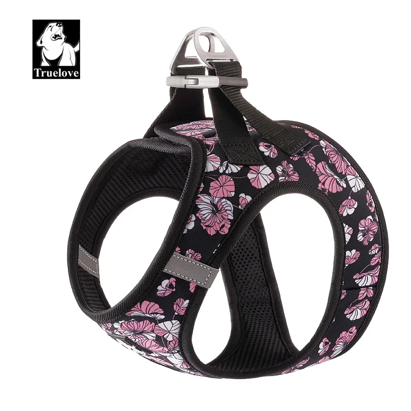 Waistcoat Type Light Pet Harness For Outdoor Activity Nylon Stretch Fabric 3M Reflective Titanium D-shape Buckle TRUELOVE TLH3016