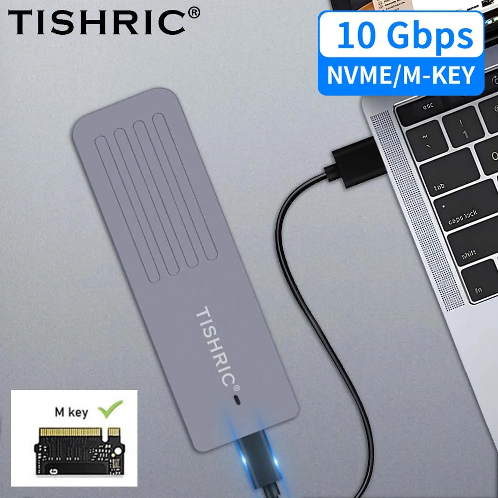 TISHRIC M.2 NVMe SSD Enclosure for Gaming High-Speed External Storage Solution Compatible With 2230/2242/2260/2280 SSD