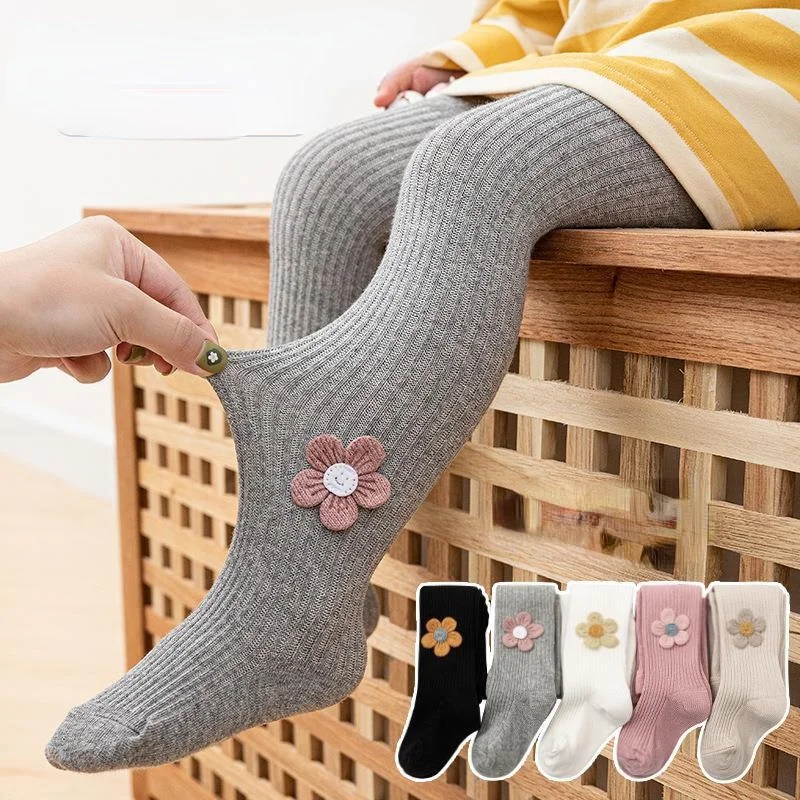 Children Pantyhose Spring Autumn Flower Accessories Baby Bottomed Pantyhose Baby Socks Girls Comfortable Bottomed Pants