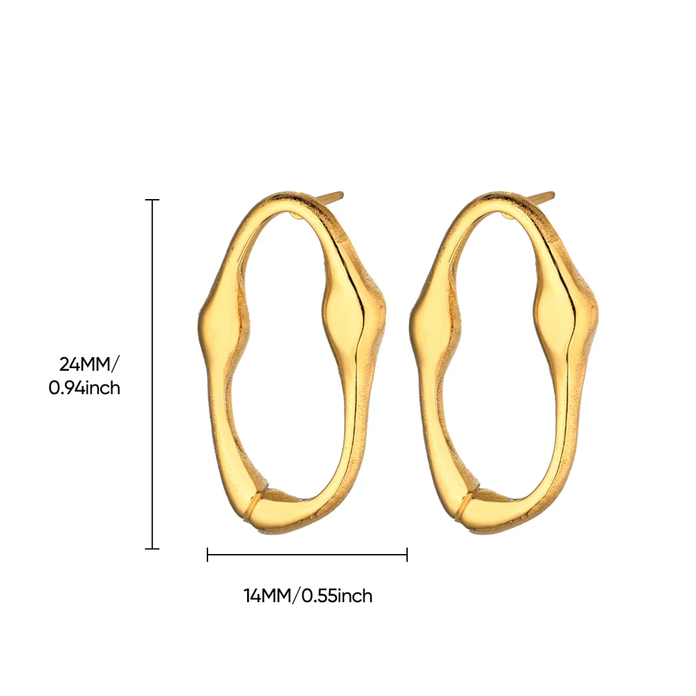 Gold Irregular Ushaped Stud Earrings For Women