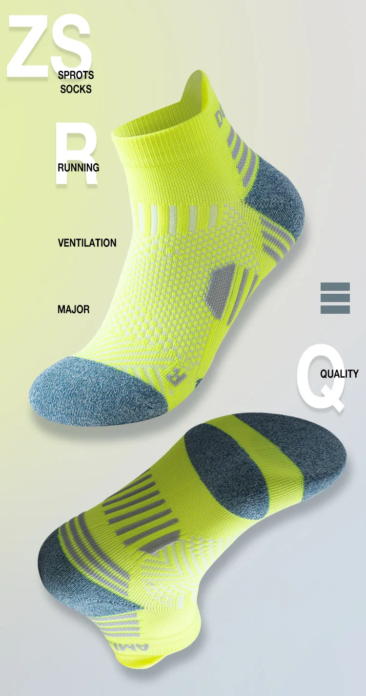 Professionelle Marathon-Laufsocken Sport-Fitness Verdickte Gepolsterte Kurzsocken Schweißabsorbierende Atmungsaktive Knöchelsocken – Detail 1