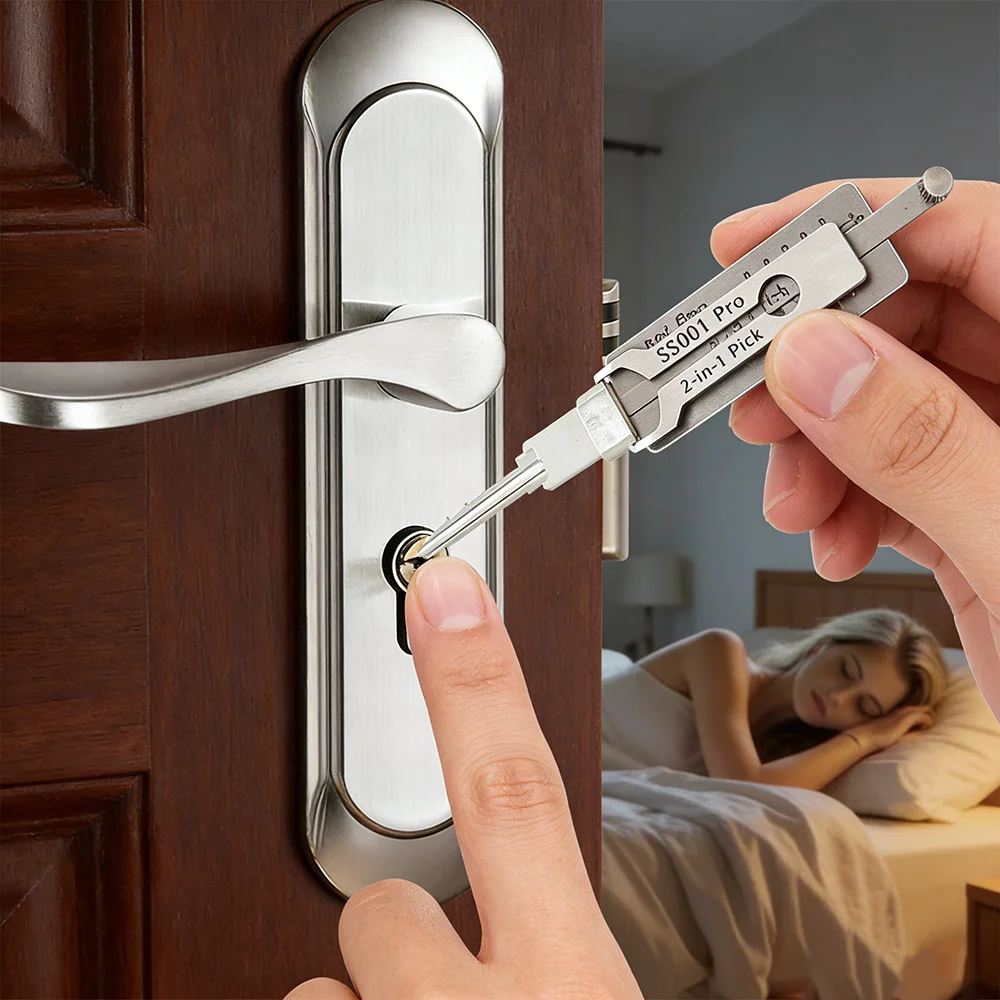 ชุดเครื่องมือช่างกุญแจแบบพกพา Professional SS001Pro 2-in-1 ทำจากสแตนเลส พร้อมตะขอแม่นยำและชุดซ่อมวงแหวนโอริง 1