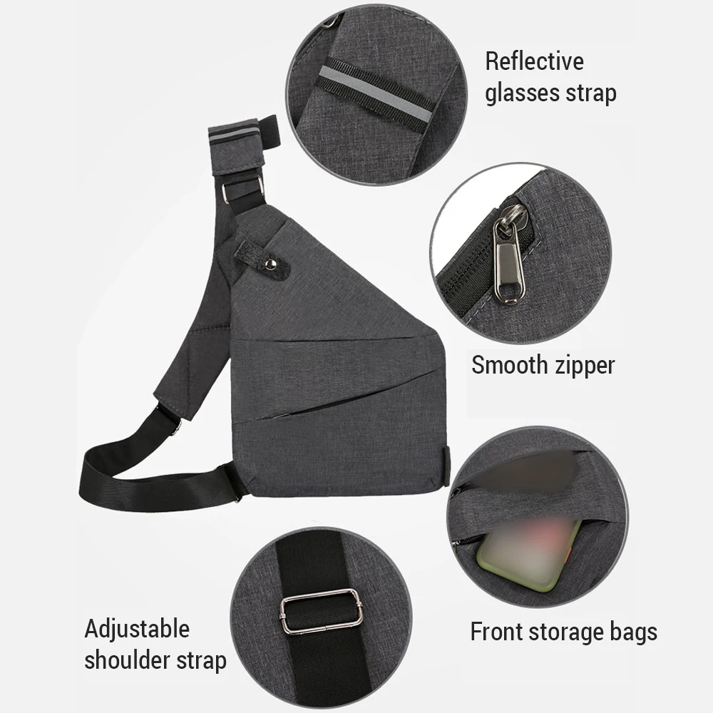 Shoulder Chest Sling Bag Men Women Lightweight Multifunctional Travel for Outdoor Casual Business Left/Right