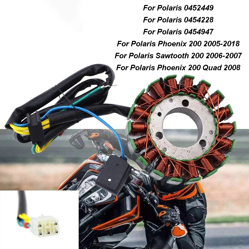 Bobina Dello Statore Del Generatore Per Polaris 0452449 Phoenix 200 2005-2018 Phoenix 200 Quad 2008 Dente Di Sega 200 2006-2007
