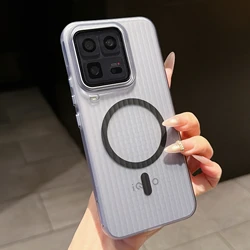 Ice Mist Corrugated Magnetic Suction Shockproof Phone Case - Simple, Lightweight, and Non - Slip Cover for IQOO 15 Ultra (Black)