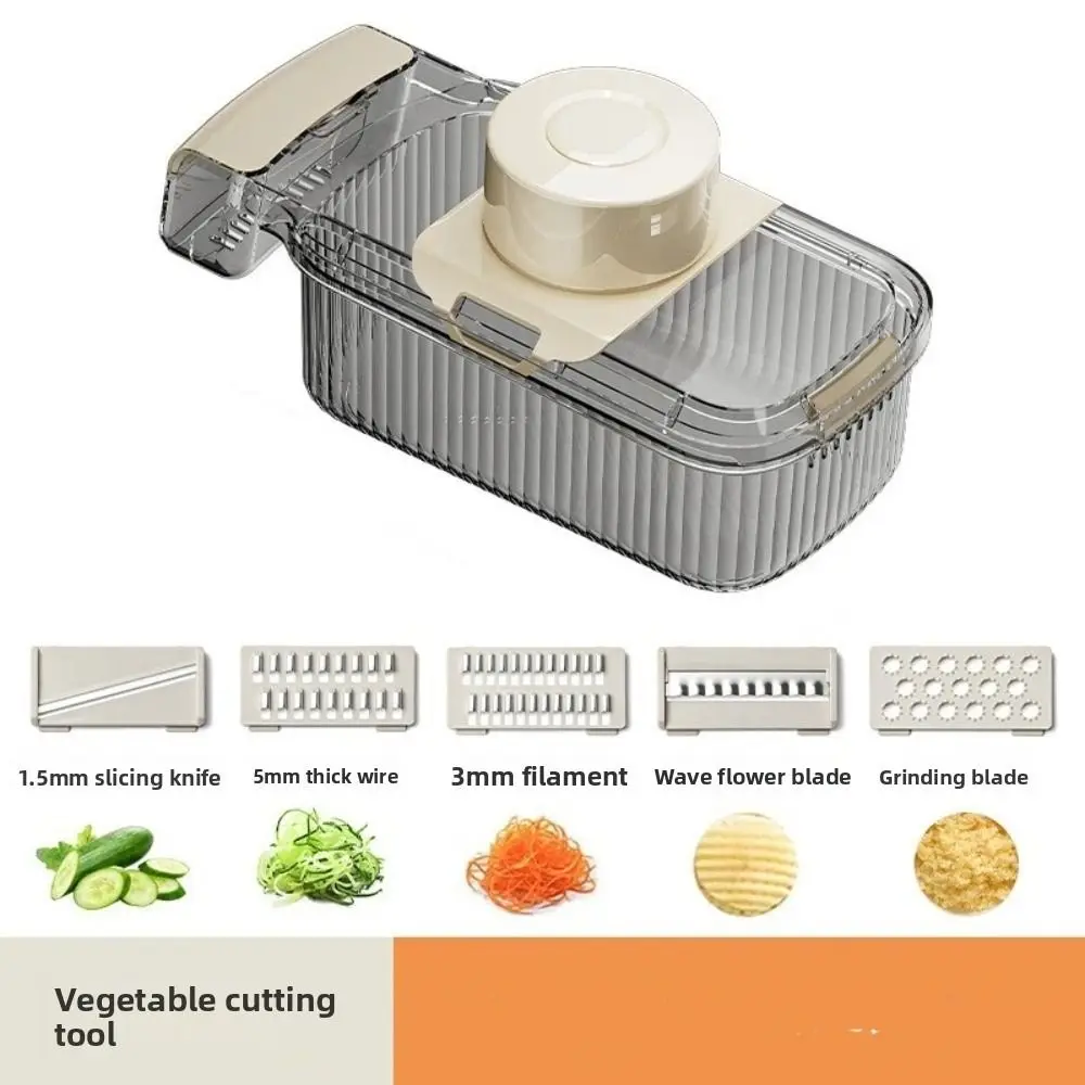 5 Interchangeable Blades Multi Functional Slicer Manual Operation Detachable Potato Shred Grating Function Hand Protection