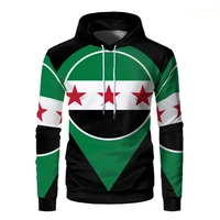Syria Flag Sports Mens Sweatshirt Fashion Casual Geometric Pattern Hoodie Print Streetwear Large Size Unisex Pullover Men Gift 1