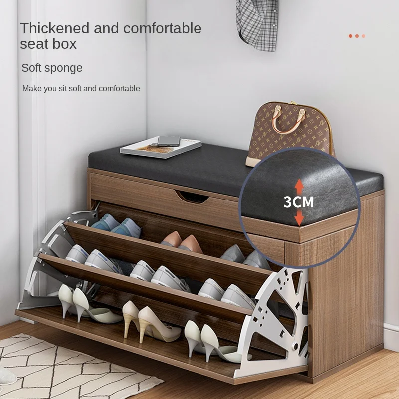 Shoe Storage Rack Entrance Changing Stool Household  Cabinet  Multi-layer Bench Nordic 42x20x110cm