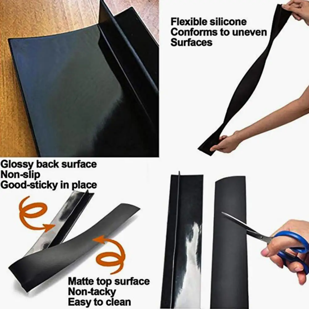 Flexible Stove Counter Gap Cover Silicone Rubber Kitchen Oil-gas Slit Filler Heat Resistant Mat Oil Dust Water Seal