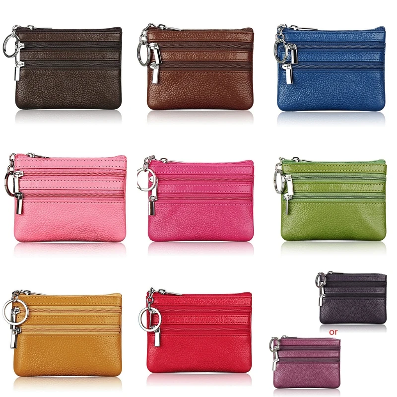 Cowhide Coin Purse Zipper Mini Purse Vintage Leather Key Wallet Leather Key Holder Cowhide Wallet Pouch Coin key purse key holder coin purse