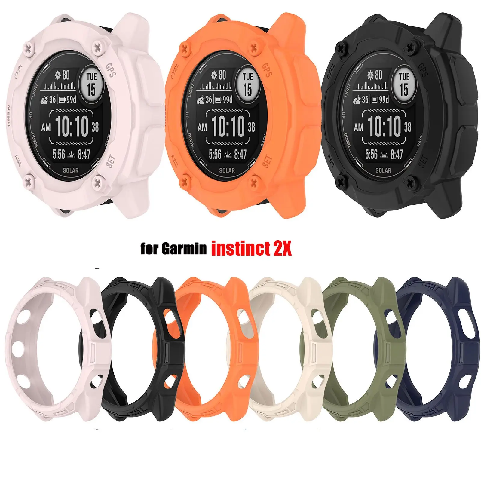 Garmin Instinct 2X Shell Protection Frame Anti-Scratch Protective Bumper Cover Case Replacement Accessories watch accessories watch protective case tpu protective case