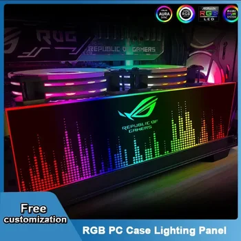 맞춤형 컴퓨터 케이스 조명 패널, ARGB DIY GPU 사이드 백플레이트, 모딩 PC 캐비닛 장식 플레이트, 다채로운 AURA SYNC, 5V, 12V