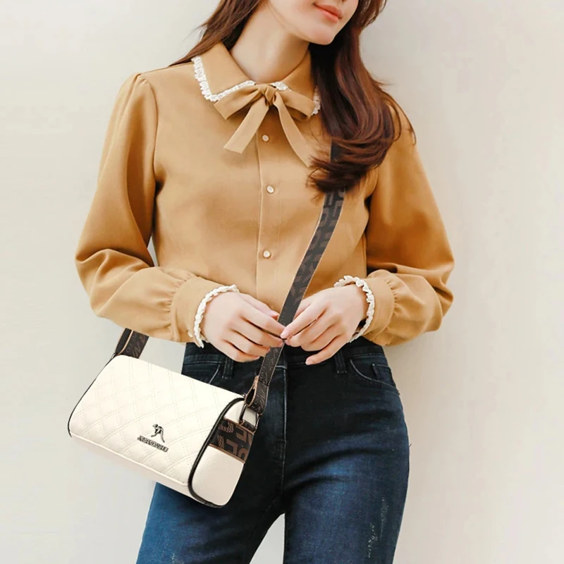 Luxury Designer Womens Fashion Lock Shoulder Bags 2024 New Ladies Simple Handbags Main High Quality Leather Crossbody Bags