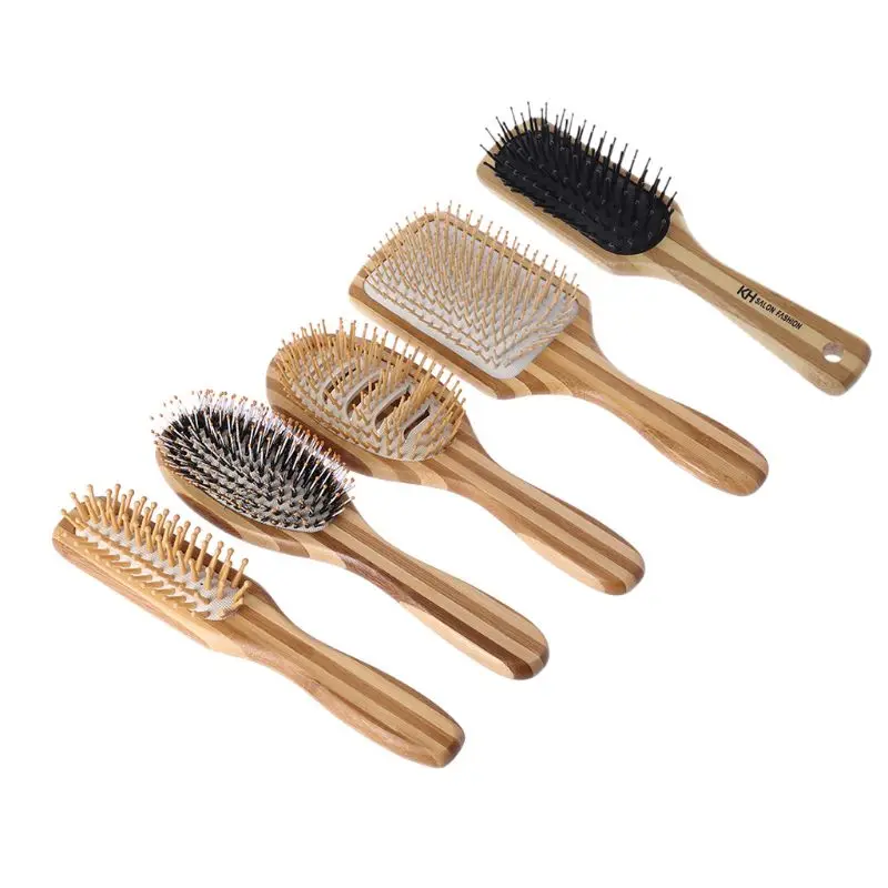 

Natural Bamboo Hair Brush for Health Care Massager Anti-static SPA Massage Comb