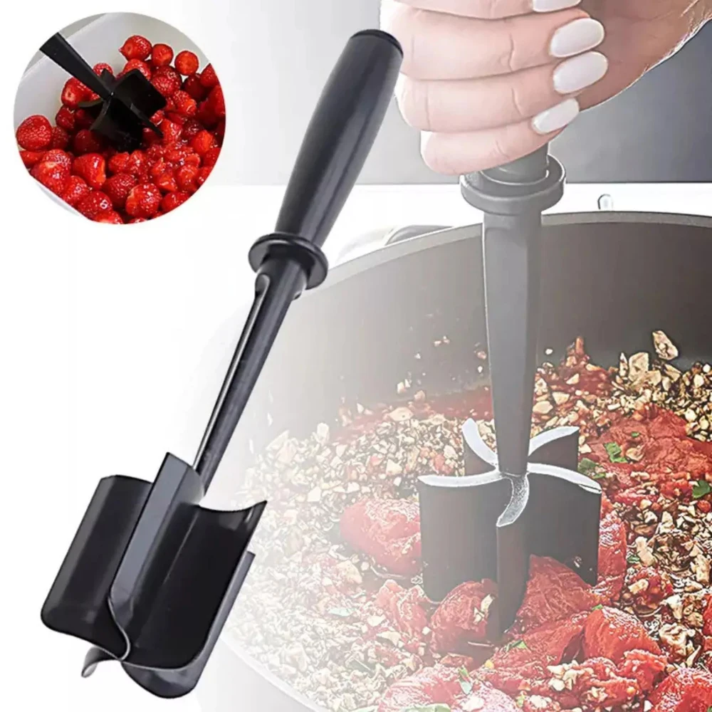 Description Picture 2 of itemHandheld Meat Masher Ergonomic Design Nylon Material Durable Heat-Resistant Kitchen Tool Potato Masher Hamburger Smasher