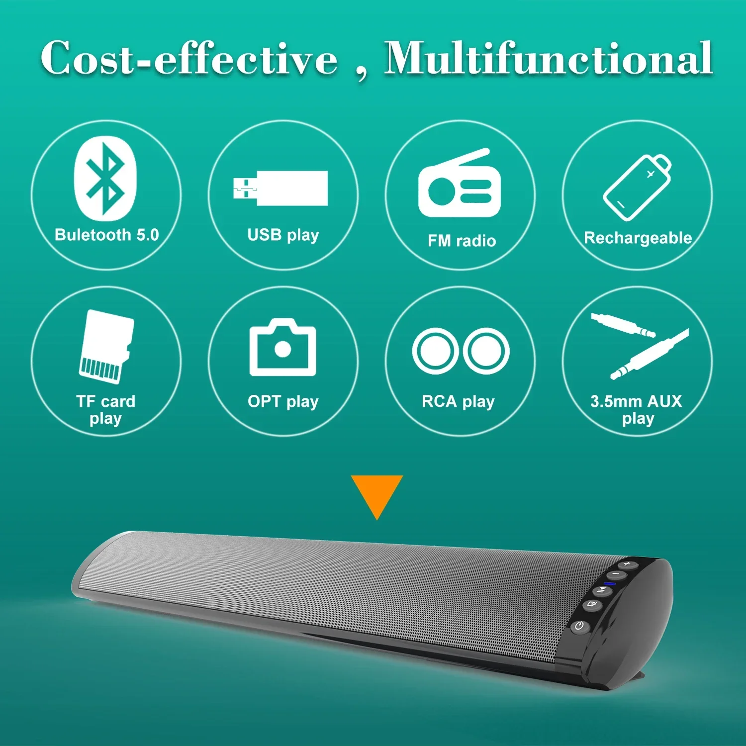 

HIFI Wireless Bluetooth Speaker Home Theater Soundbar TV Computer Echo Wall Stereo Surround FM Radio Remote Control caixa de som