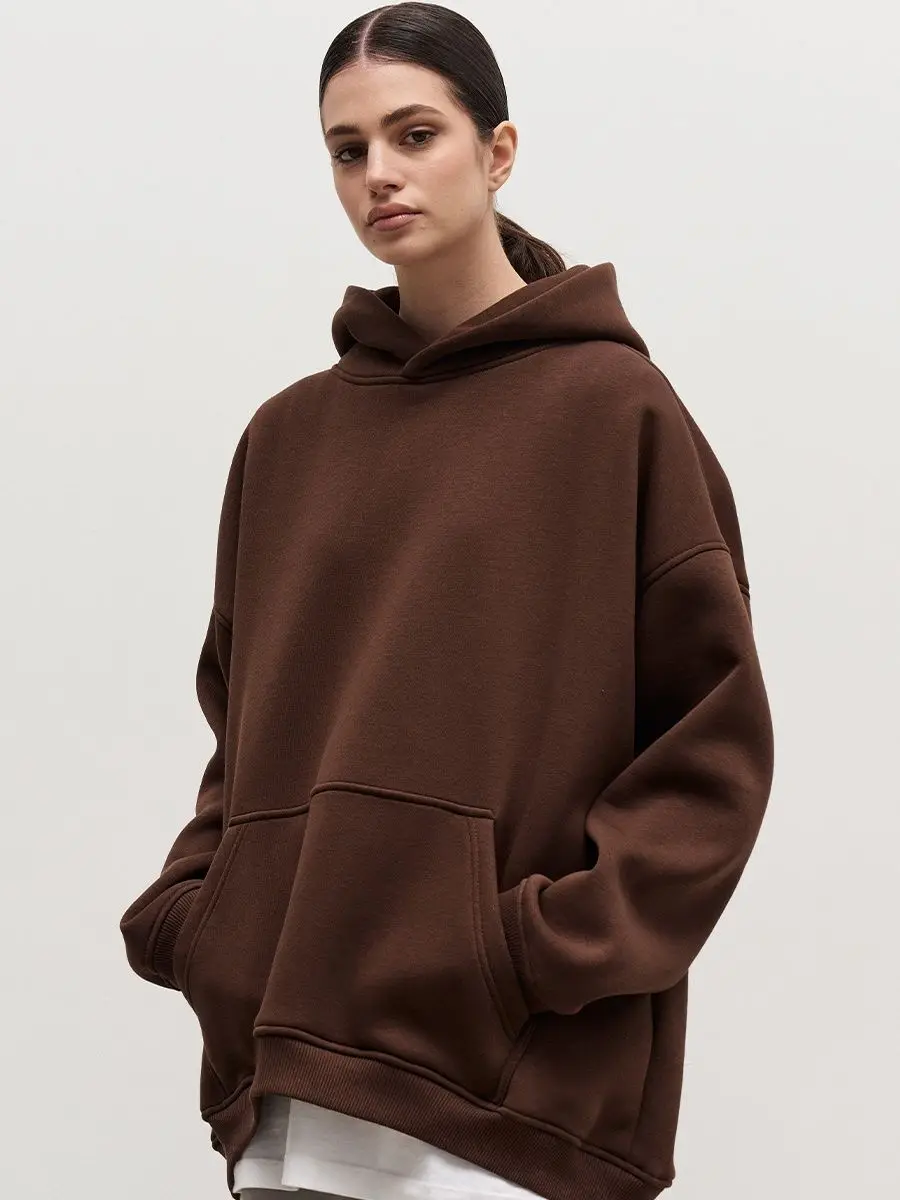

Hoodie 2023 Autumn/Winter New Streetwear Apparel Loose Sweater Solid Versatile Fleece Hooded Sweater
