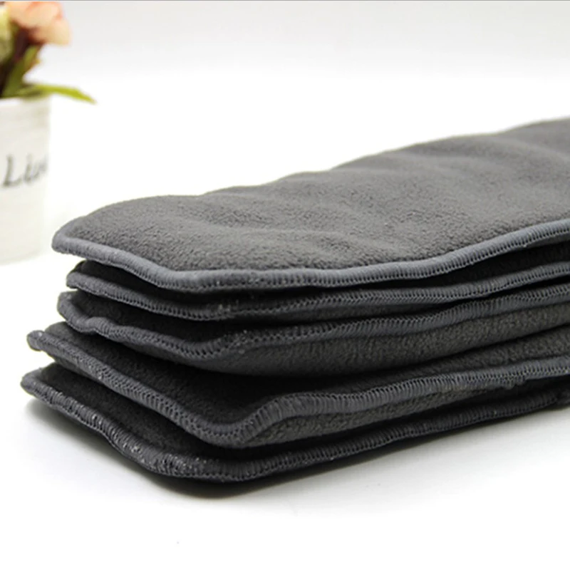 ~Washable Adult Diaper 5 Layers Bamboo Charcoal Cloth Nappy Liner Insert Pad. - 4