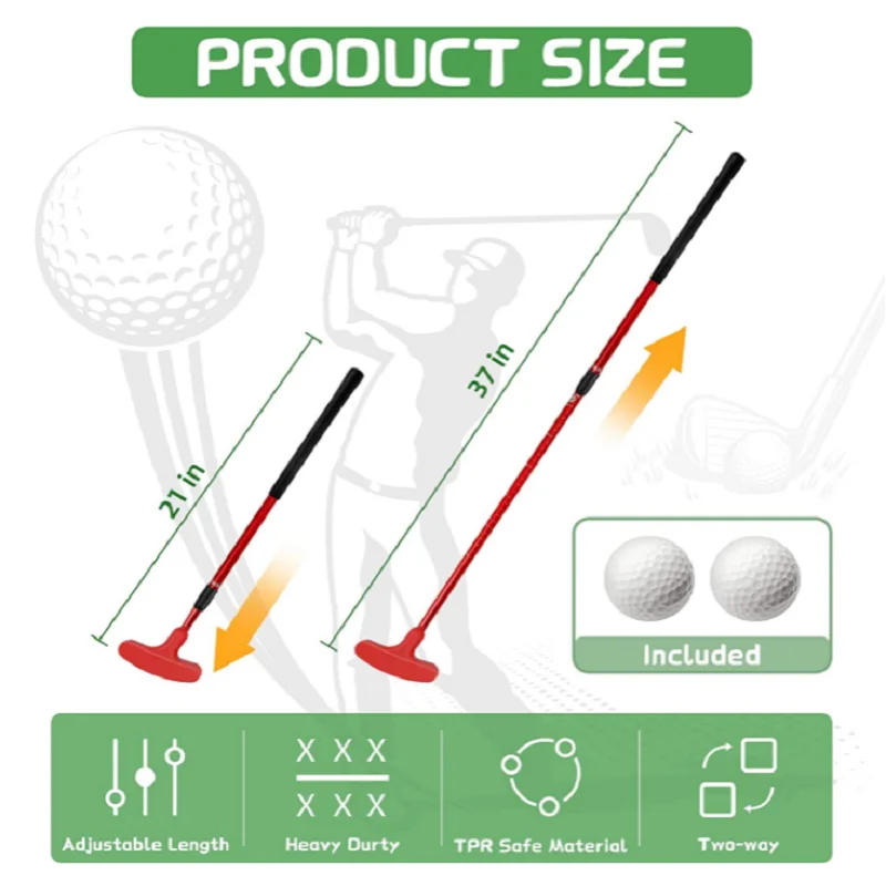 Putter regolabile da golf, confezione singola unisex mini putter può