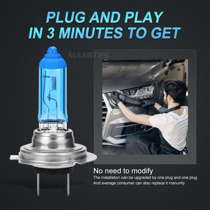 2x Super Bright Halogen Bulbs H1 H4 H7 H8 H11 9005 HB3 9006 HB4 100W 12V 5000K Car Headlight Fog Lights Driving Lamp White 5