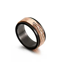 

wedding band rings for men male anniversary rose gold pated black stainless steel jewelry unique fashion hand finger ring