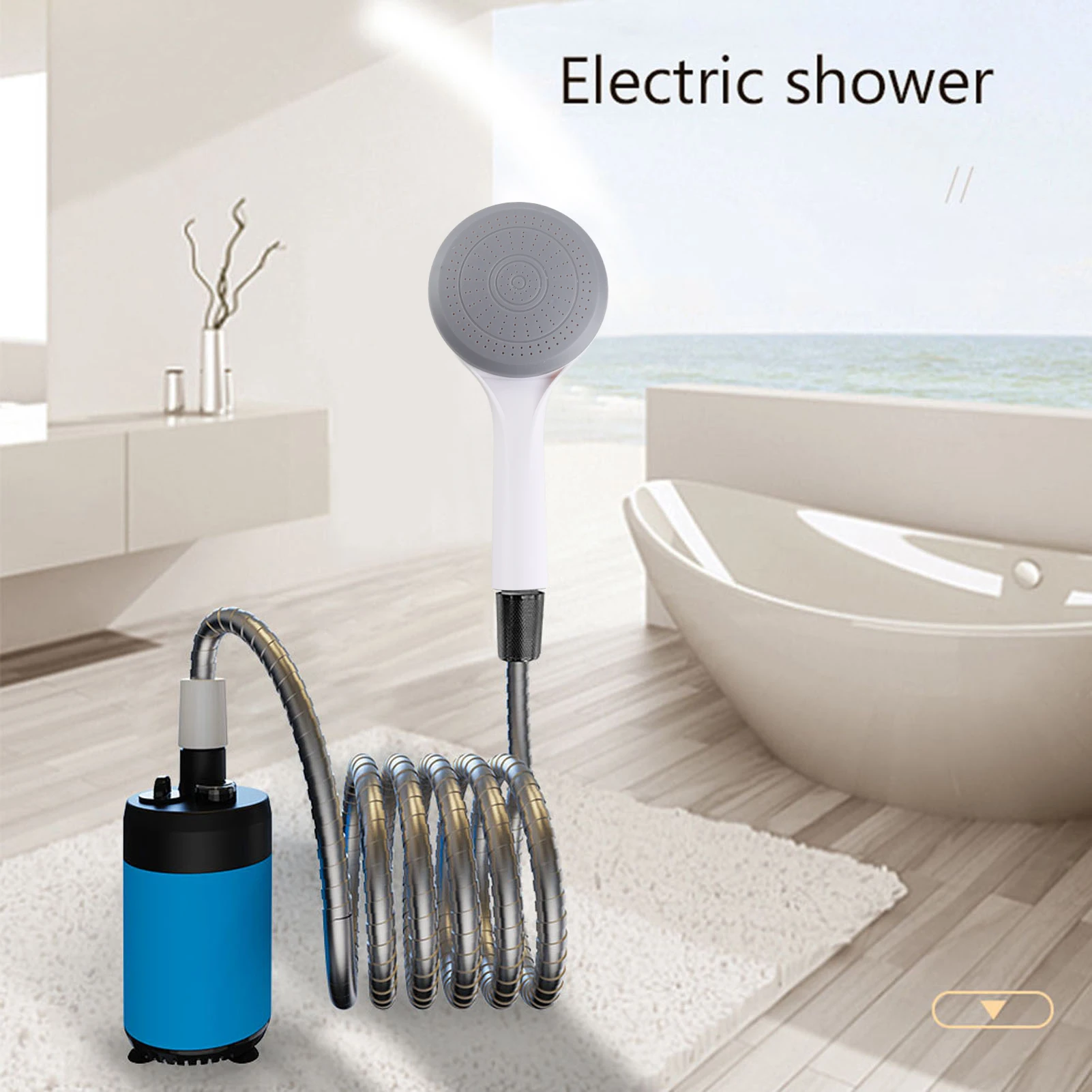 Portable Shower Camping Outdoor Shower Handheld Electric Shower Battery Powered Compact Handheld Rechargeable Camping Showerhead