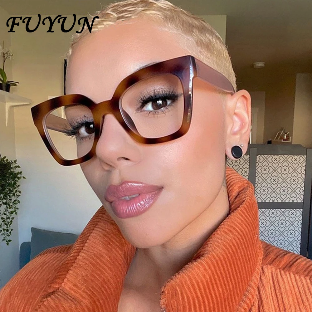 Occhiali Alla Moda Cat Eye Extra Large Anti Luce Blu Nuovi Occhiali Ottici Per Computer Montatura Occhiali Semplici Retrò Alla Moda