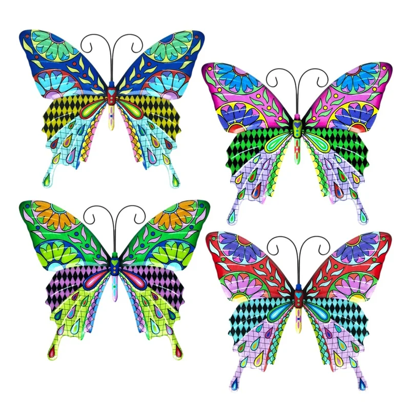 

4Pcs Metal Butterfly Wall Decor, Metal Wall Art Wall Decor Sculpture Hanging For Indoor And Outdoor, Garden, Living Room