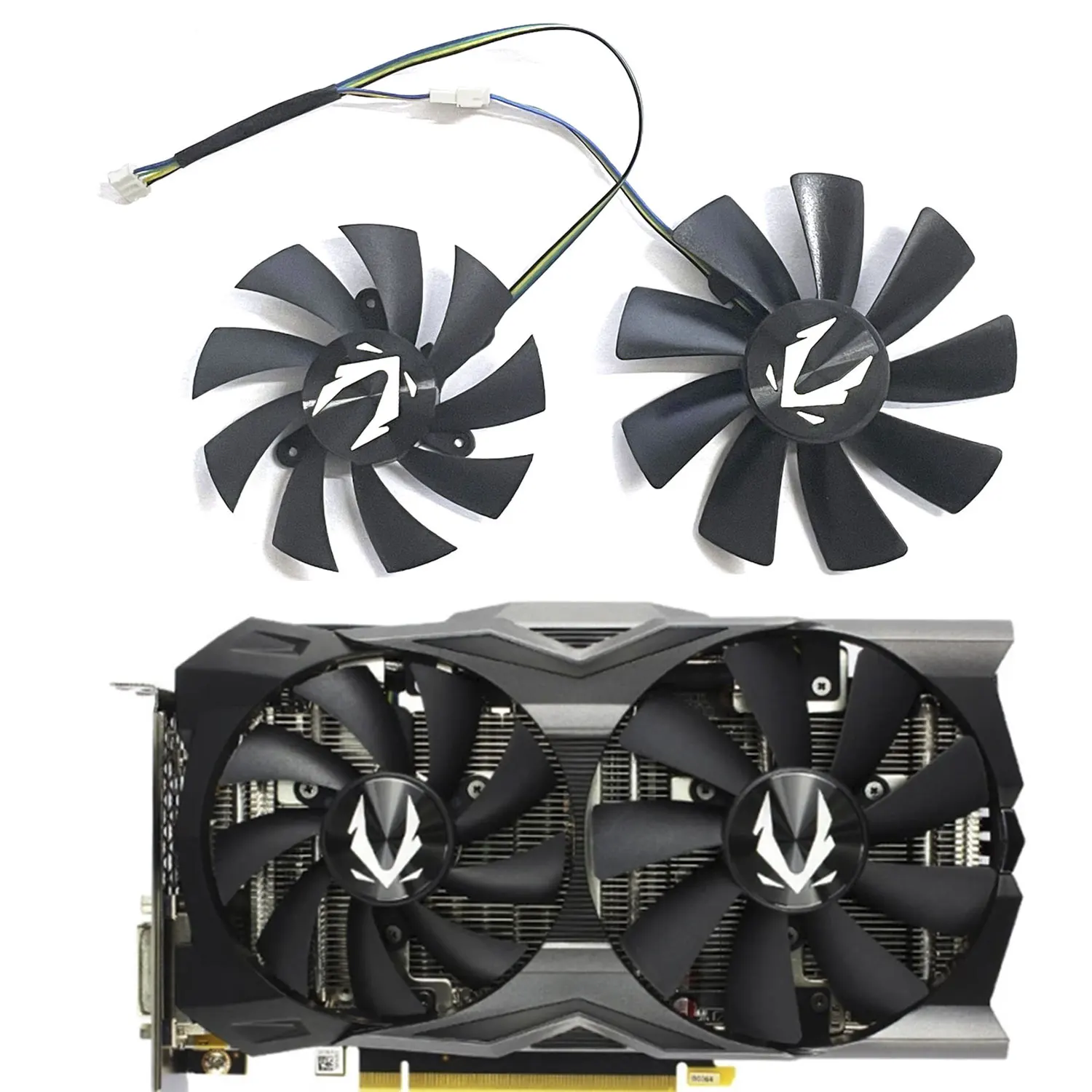 Новый вентилятор охлаждения для графической карты ZOTAC GeForce RTX 2070-8GD6, 1 партия, 100 мм, 4 контакта, 87 мм, GAA8S2U GA92S2H RTX 2070 оригинальный вентилятор охлаждения для графической карты zotac gtx 1080 1070 ti amp extreme 85 мм 4 контакта 12 в ga92s2u gtx1070 gtx1080