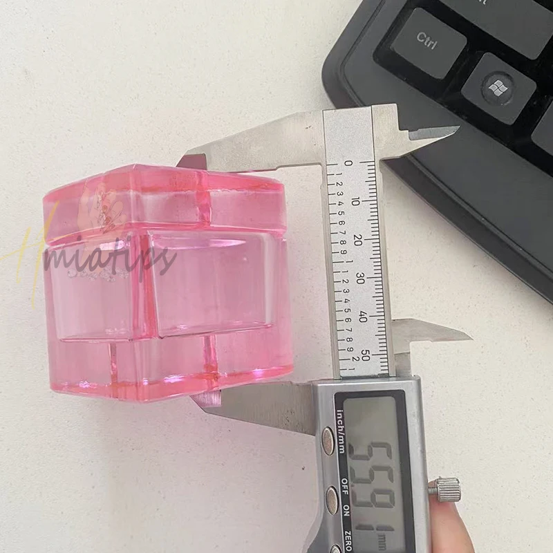 Pink Heart Crystal Glass Nail Dappen Dish with Cap for Acrylic Powder Crystal Cup Bowl Holder Container Manicure Too 2