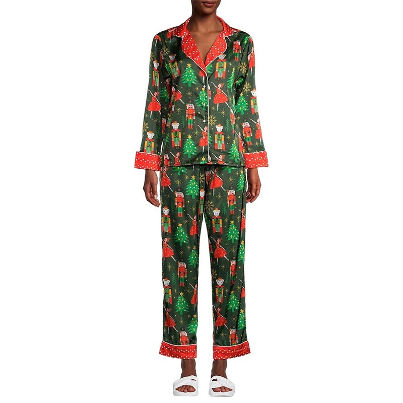 

Пижама для гайкера для женщин, эстетическая одежда, Рождественский однобортный топ с длинными рукавами и штаны, одежда для сна, комплект одежды для отдыха