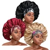 3PCS/LOT Extra Large Satin Sleep Caps For Women Hair Bonnets for Sleeping Braids Curly Night Cap Bath Shower Cap Accessories 1