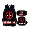4pcs set D-Deadpools Child School Backpack with Lunch Bags ,Pencil Bags ,School Bags for Boys Girls Best Gift 6