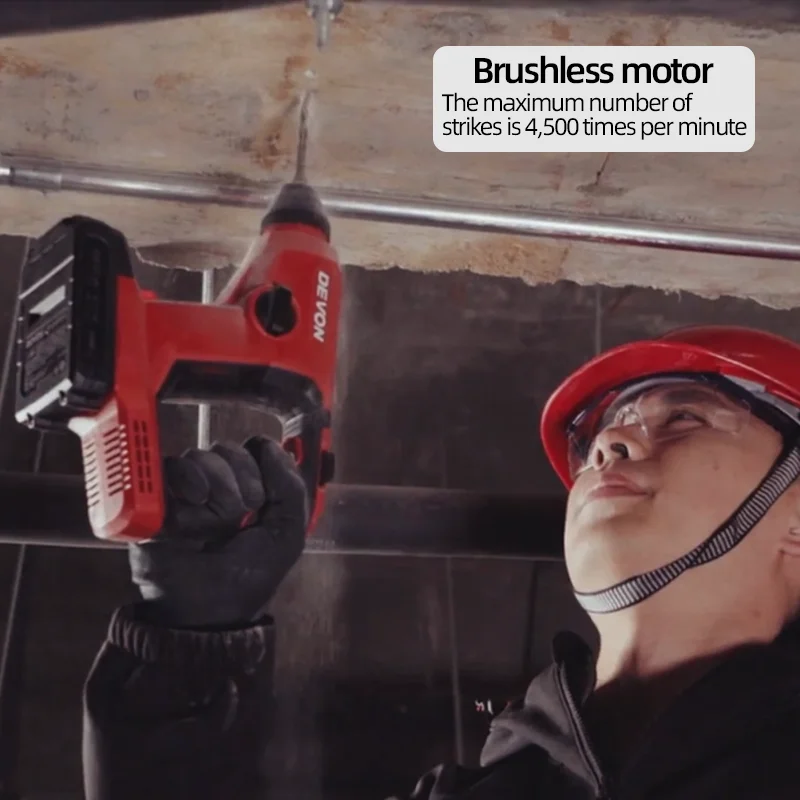 Devon 5403-Li-20V Battery 13/8/18mm Brushless Electric Hammer Drill Compact and Easy to Operate Home DIY Cordless Power Tools 4